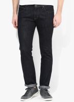 Wrangler Blue Solid Slim Fit Jeans (Skanders)