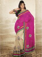 Xclusive Chhabra Magenta Embroidered Saree