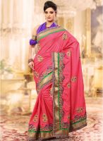 Xclusive Chhabra Pink Embroidered Saree