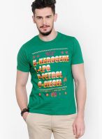 Yepme Green Printed Round Neck T-Shirts