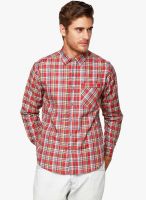 Yepme Red Checked Slim Fit Casual Shirt