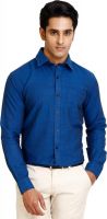 Zenrio Men's Solid Formal Dark Blue Shirt
