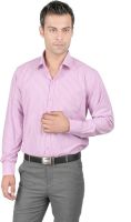 Zido Men's Striped Formal Purple Shirt