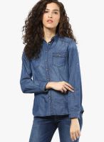 s.Oliver Blue Solid Shirt