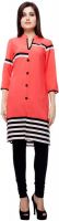 9Fab Casual, Formal Self Design Women's Kurti(Red) 9Fab Casual, Formal Self Design Women's Kurti(Red)