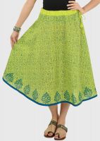 9rasa Green Flared Skirt