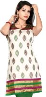ALC Creations Casual Embroidered, Striped Women's Kurti(Beige, Green, Pink)