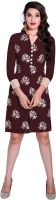 Aarnas Fashion Casual Embroidered Women's Kurti(Brown)