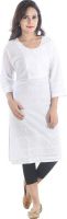 Aarushi Fashion Casual Solid Women's Kurti(White)