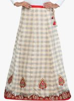 Admyrin Beige Printed Flared Skirt