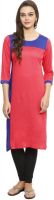 Alom Solid Women's Straight Kurta(Pink)