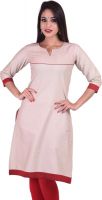 Azaira Casual Solid Women's Kurti(Beige)