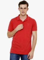 Camino Red Solid Polo T-Shirt