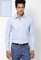 Canary London Blue Striped Slim Fit Formal Shirt
