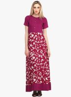 Cottinfab Pink Printed Maxi Dress