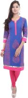 Crazora Casual Printed Women's Kurti(Blue)