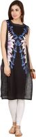 D2Nine Casual Printed Women's Kurti(Black)