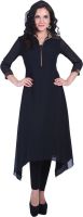 D&S Casual Solid Women's Kurti(Black)