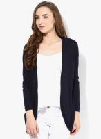 Dorothy Perkins Navy Blue Solid Shrug