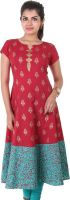 Estyle Printed Women's Anarkali Kurta(Red)