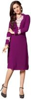 Ethnic Basket Party Self Design Women's Kurti(Purple)