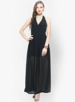 Faballey Black Colored Solid Maxi Dress