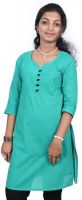 Flora Casual Solid Women's Kurti(Blue)