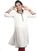 Flora Solid Women's Kurti(White)