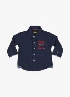 Gini & Jony Navy Blue Casual Shirt