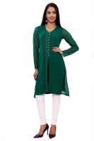 GMI Casual Solid Women's Kurti(Green)