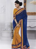 Indian Women By Bahubali Blue Embellished Saree
