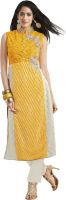Ishin Party Embroidered Women's Kurti(Yellow)