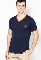 Jack & Jones Striped Men's V-neck Dark Blue T-Shirt