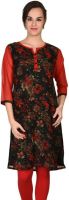 Jainish Casual Printed Women's Kurti(Red, Black)