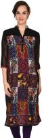 Jainish Casual Printed Women's Kurti(Black)