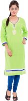 Jaipur Fab Embroidered Women's Straight Kurta(Green)