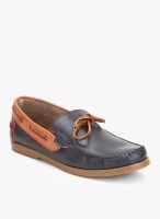 Knotty Derby Quoddy Slipon Navy Blue Moccasins