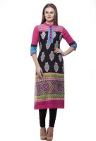 Kurtis By Menika Festive Printed Women's Kurti(Pink)
