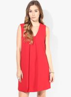 MANGO-Outlet Red Solid Shift Dress
