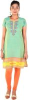 Meenaram Fashions Casual, Formal Embroidered Women's Kurti(Green)