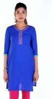 Meenaram Fashions Casual, Formal Embroidered Women's Kurti(Blue)