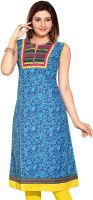 Meher Impex Casual Embroidered Women's Kurti(Blue, Yellow)