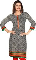 Meher Impex Casual Printed Women's Kurti(Black, White)