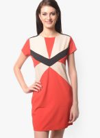 Meira Red Colored Printed Bodycon Dress