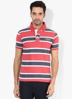 Monteil & Munero Red Striped Polo T-Shirt