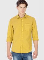 Mufti Mustard Yellow Casual Shirt