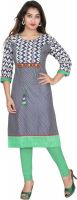 Namah Printed Women's Kurti(Multicolor, Green)
