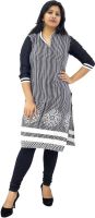 Parv Collections Casual Striped Women's Kurti(Black)