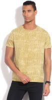 People Printed Men's Round Neck Beige T-Shirt