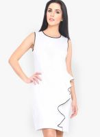 Phenomena White Colored Solid Bodycon Dress